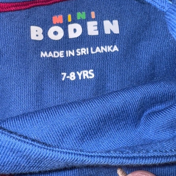 Mini Boden Girls Blue Pumpkin Bunny Applique Long Sleeve Jersey Dress 7-8Y - Picture 2 of 5